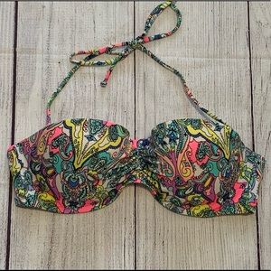 Victoria’s Secret Halter Strapless Bikini Top with Removable Strap Paisley